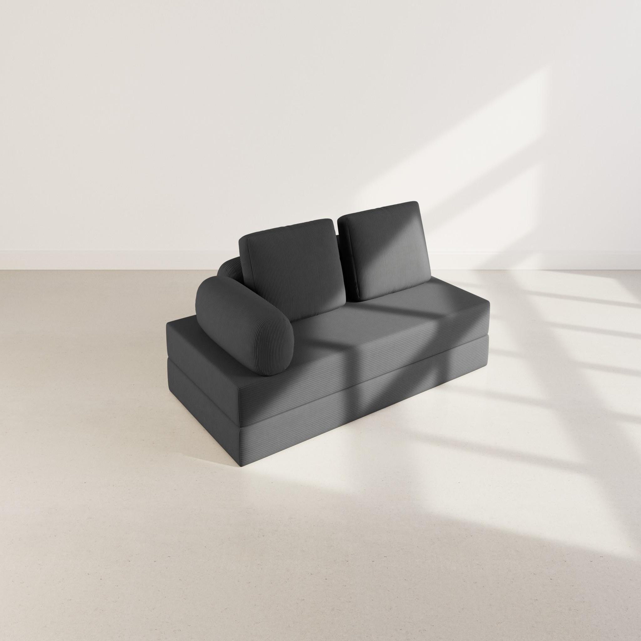 Voir la diapositive 5 : LISA DESIGN Lonny - canapé 3 places convertible en velours côtelé