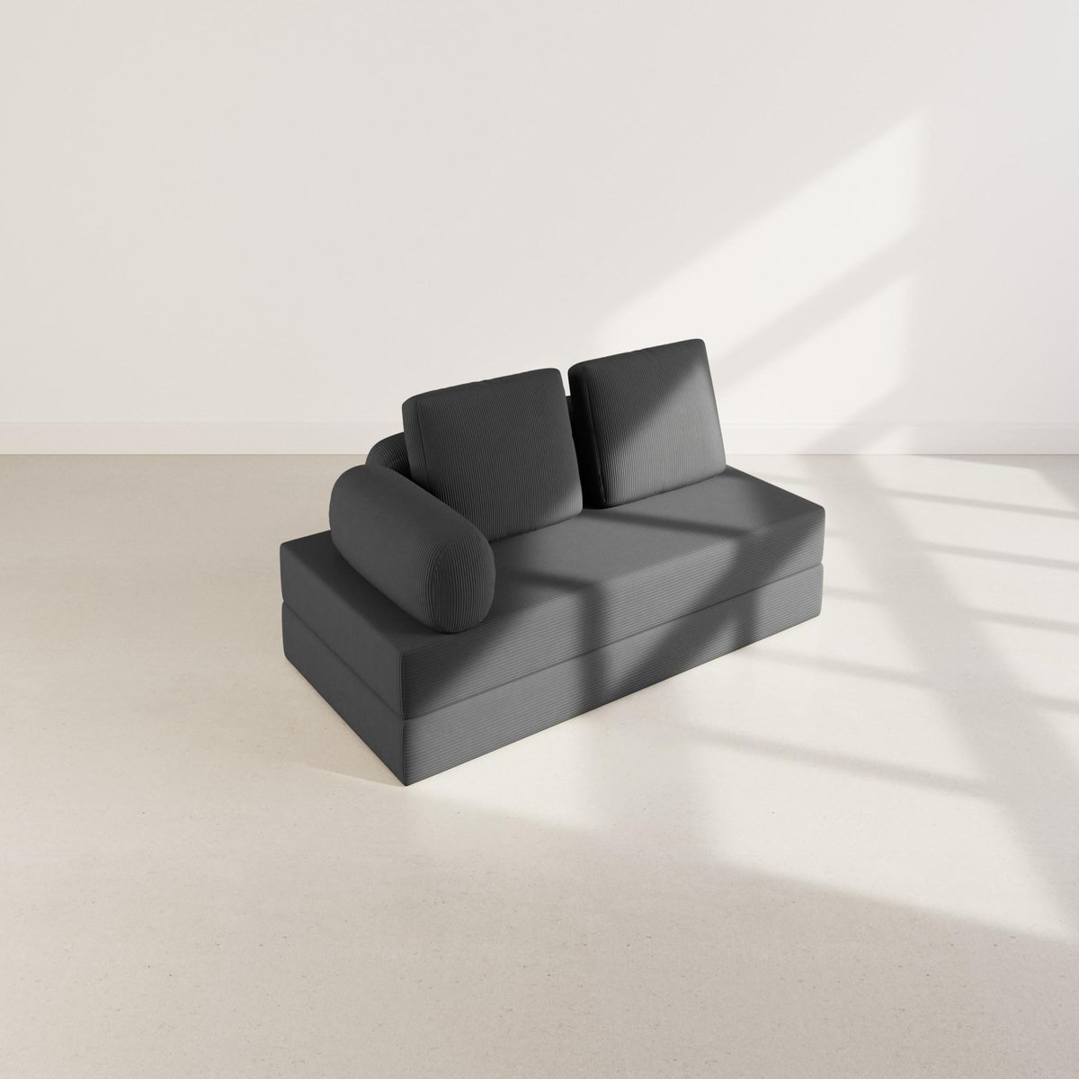 LISA DESIGN Lonny - canapé 3 places convertible en velours côtelé