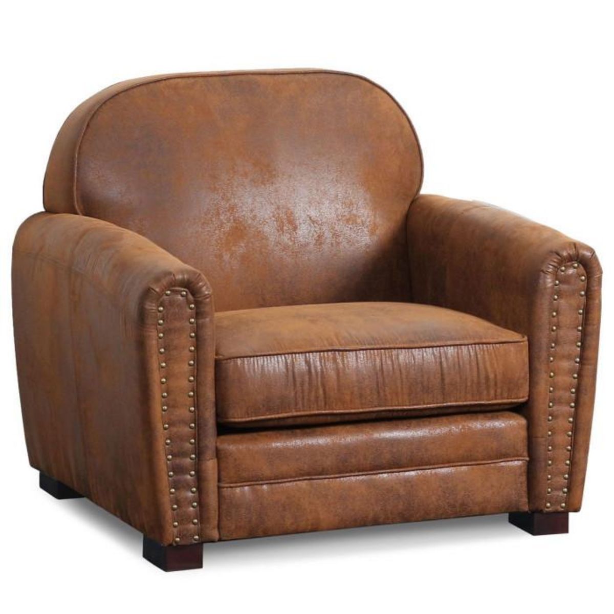 Paris Prix Fauteuil Club Vintage  Balista  90cm Marron
