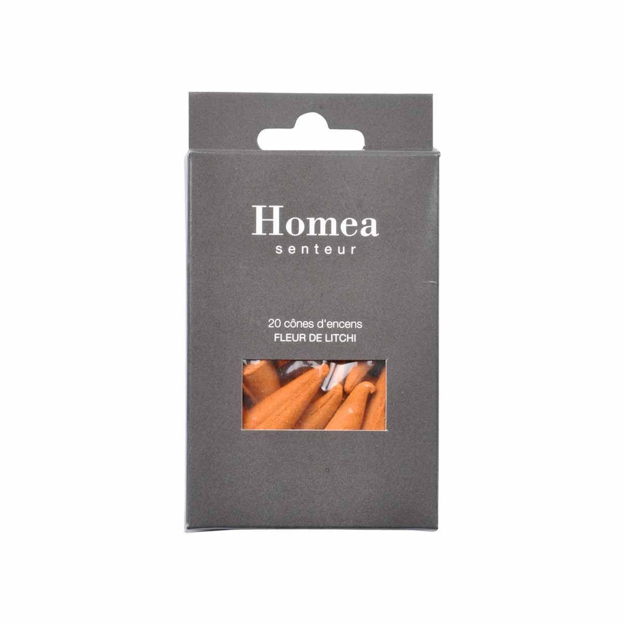 Voir la diapositive 2 : HOMEA Lot de 20 cônes d'encens  stacy  fleur de litchi