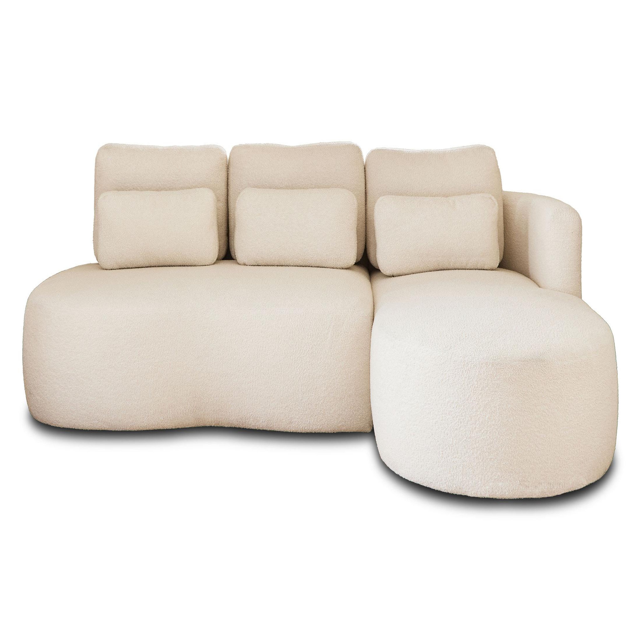 Voir la diapositive 1 : LISA DESIGN Mahina - canapé d'angle droit - 4 places - convertible avec coffre - en tissu bouclette