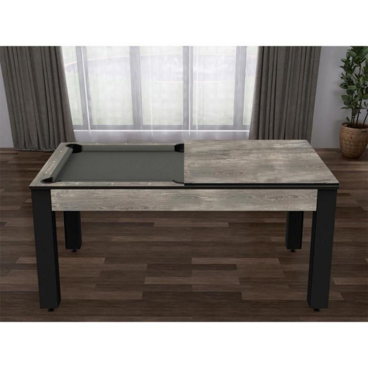 Paris Prix Table de Billard Convertible  Ohio  185cm Gris