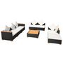 Voir la diapositive 3 : VIDAXL Salon de jardin 8 pcs avec coussins resine tressee noir