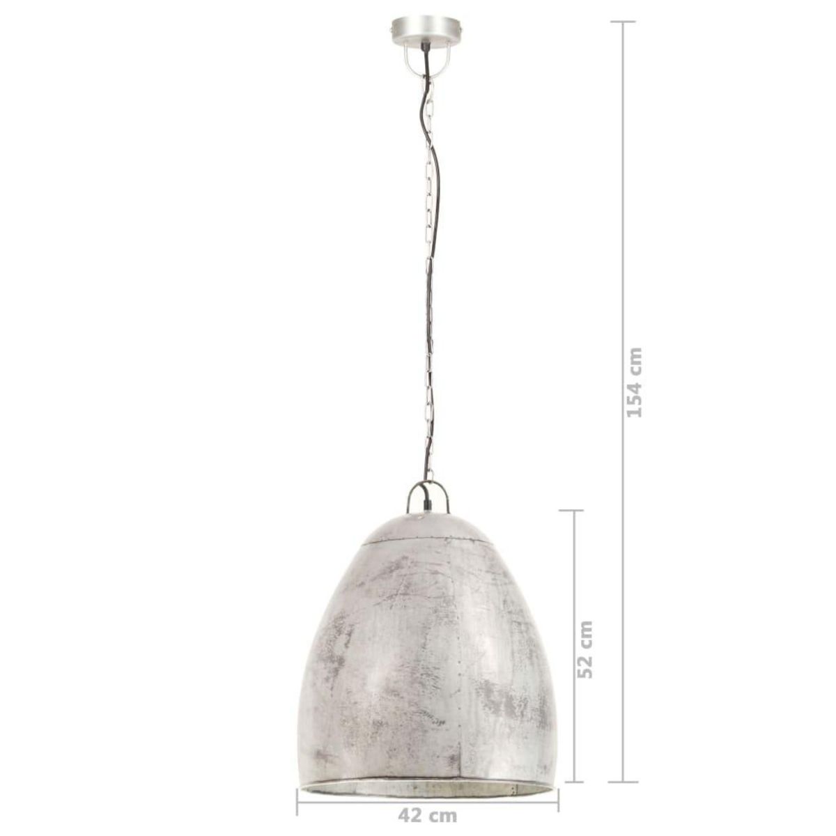 VIDAXL Lampe suspendue industrielle 25 W Argente Rond 42 cm E27