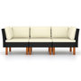Voir la diapositive 3 : VIDAXL Canape de jardin a 3 places avec coussins Noir Resine tressee