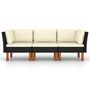 Voir la diapositive 3 : VIDAXL Canape de jardin a 3 places avec coussins Noir Resine tressee