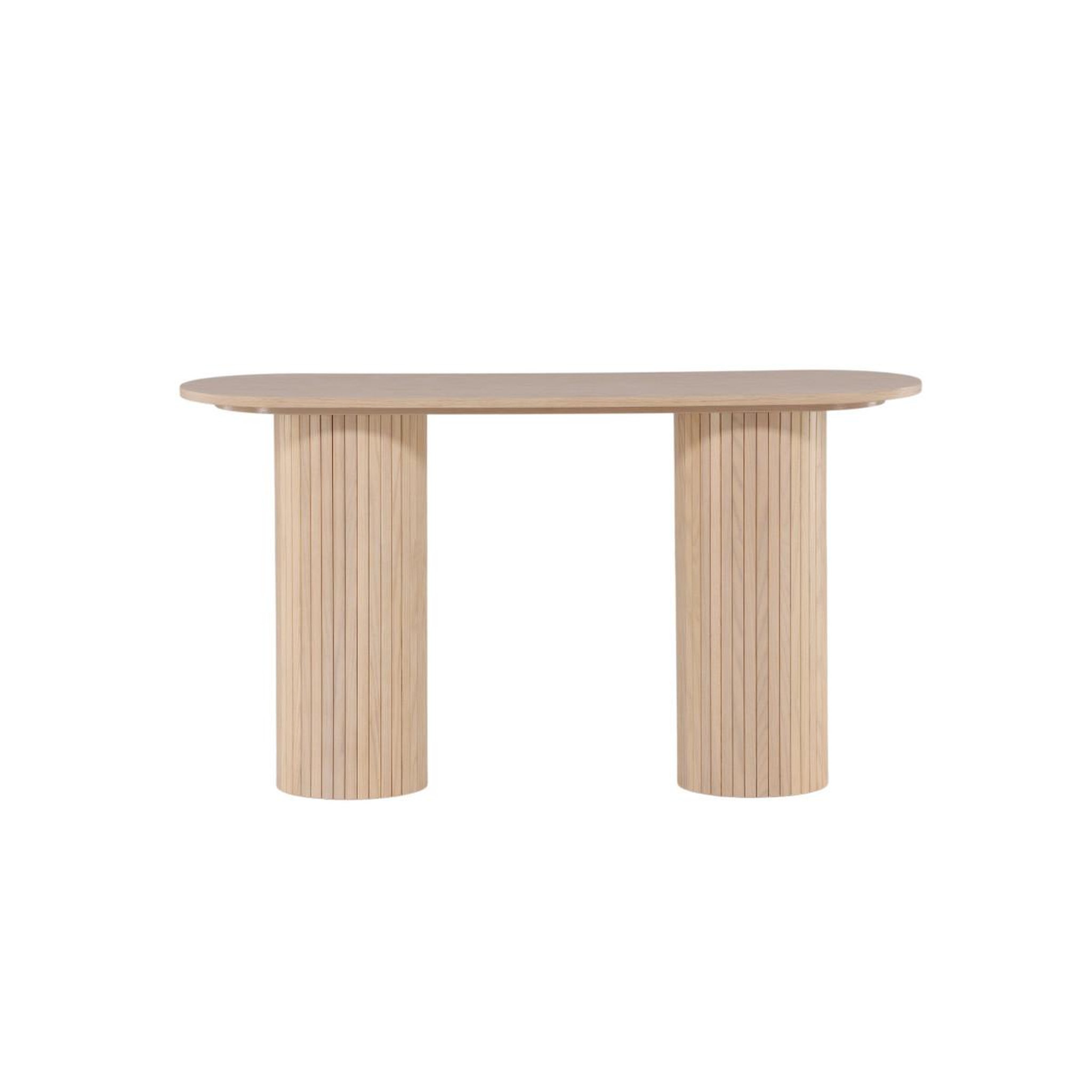 Voir la diapositive 5 : Paris Prix Console design nervuré  bianca  130cm naturel