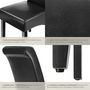 Voir la diapositive 5 : tectake Chaise de salle à manger avec revêtement en cuir synthétique noir Lot de 6