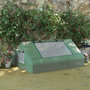 Voir la diapositive 2 : OUTSUNNY Mini serre de jardin 180 x 140 x 80 cm toit 2 pans 2 fenêtres acier PE haute densité 140 g/m² vert