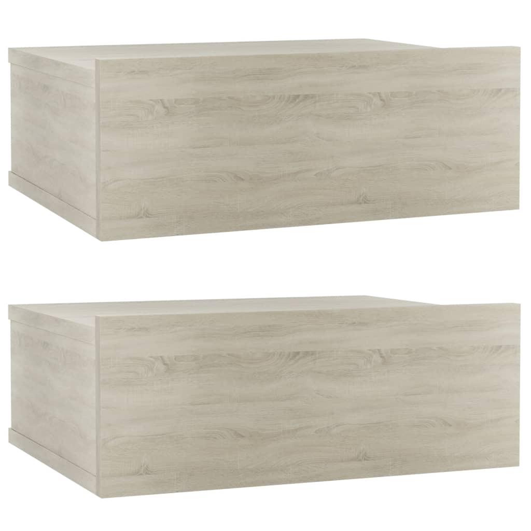 Voir la diapositive 2 : VIDAXL Tables de chevet flottantes 2 pcs Chene sonoma Bois ingenierie