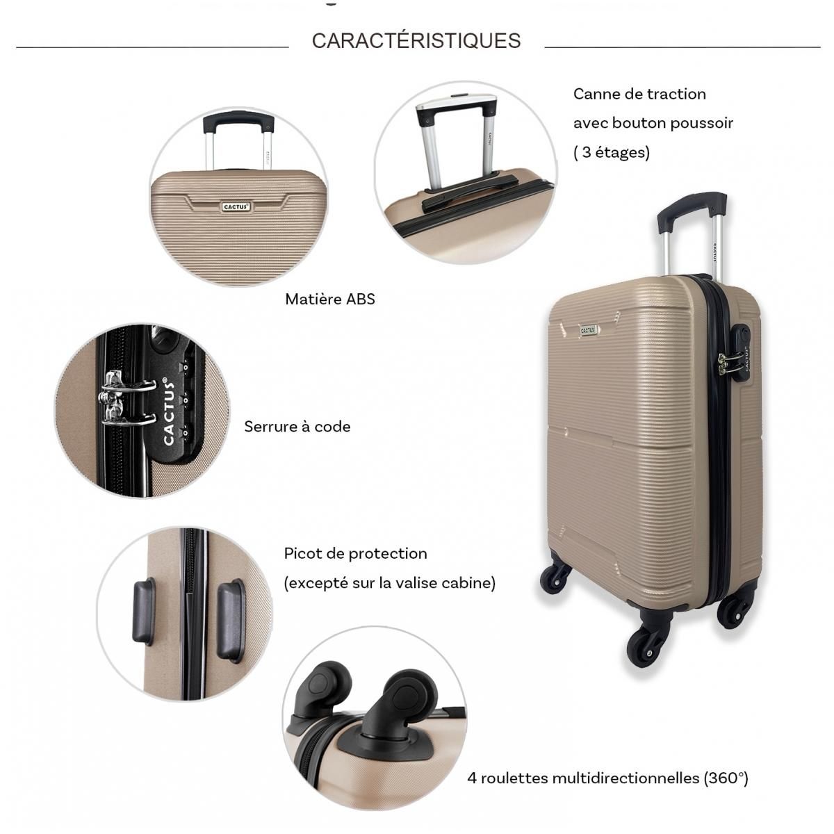 Cactus Lot 3 valises rigides dont 1 valise cabine