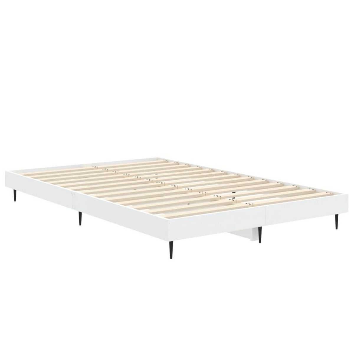 VIDAXL Cadre de lit sans matelas blanc 120x190 cm bois d'ingenierie