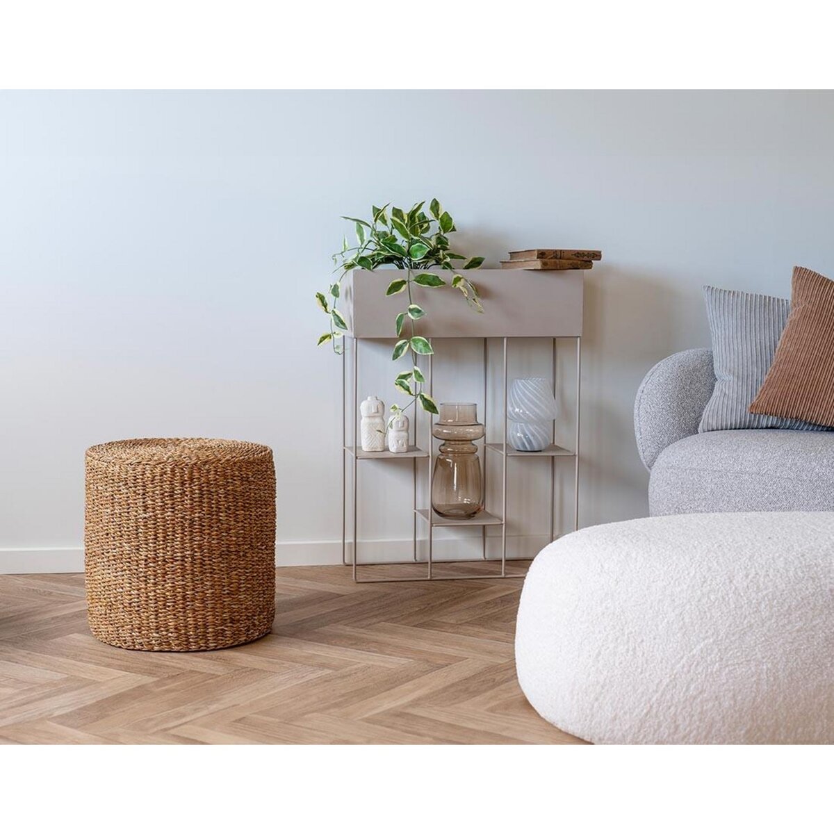 LISA DESIGN Jenna - pouf - en jute naturelle