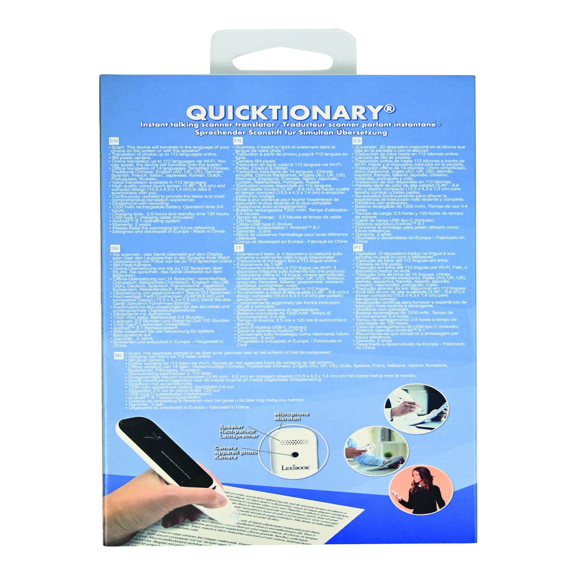 Voir la diapositive 5 : Lexibook Quicktionary – stylo scanner traducteur parlant instantané basé sur l'intelligence artificielle.