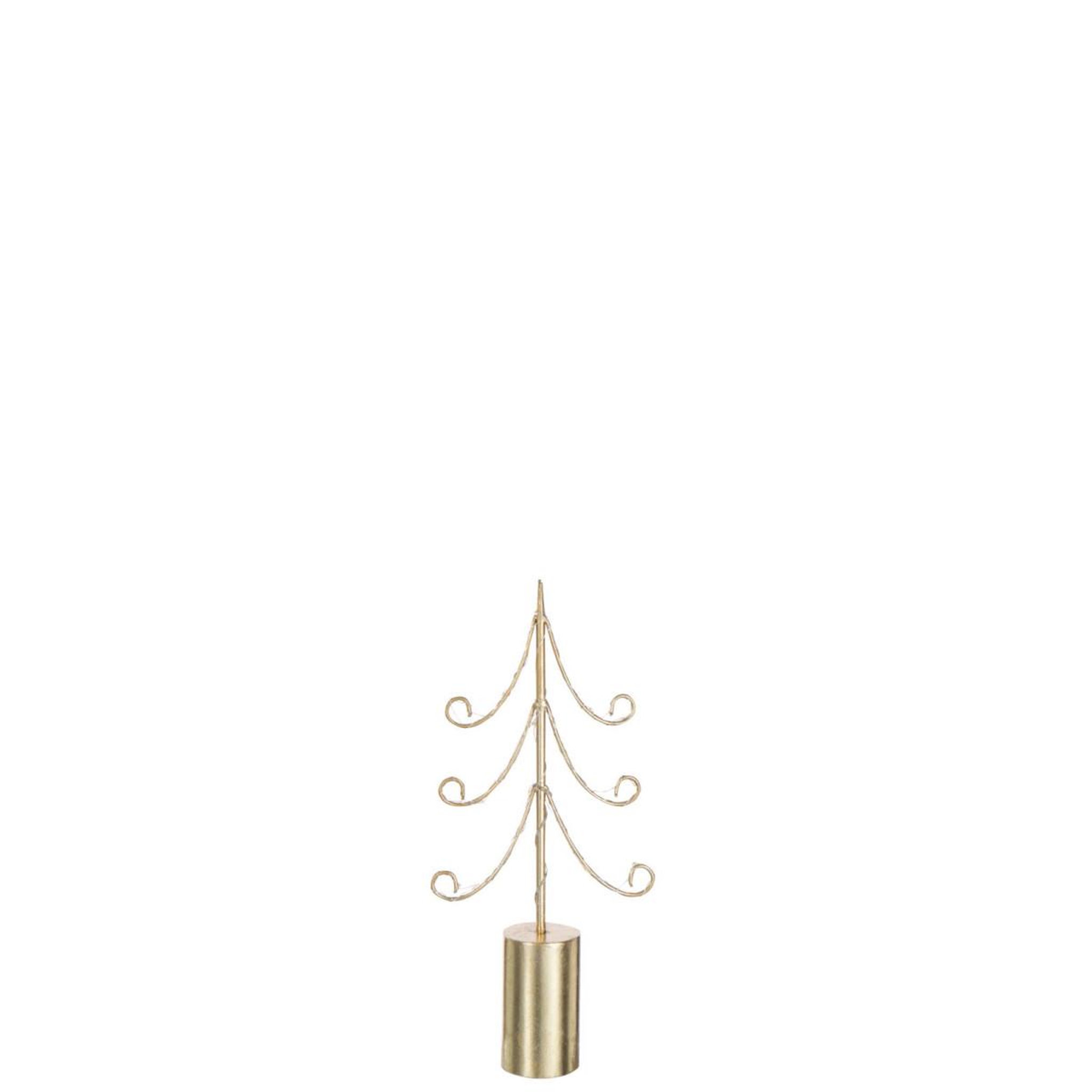 Voir la diapositive 2 : J-LINE Sapin à led en métal  cylindre  42cm doré