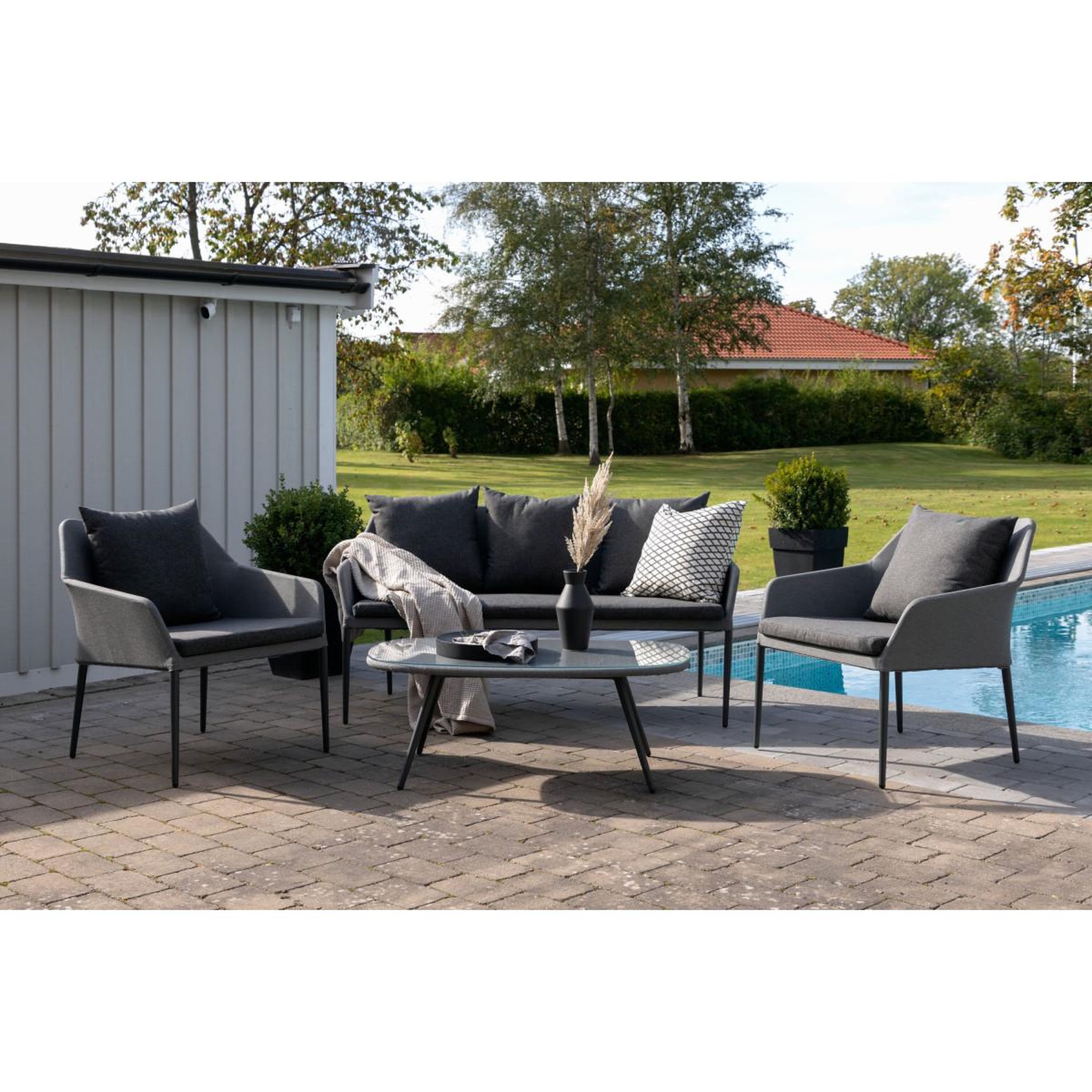 Voir la diapositive 6 : Paris Prix Salon de jardin  spoga  151cm gris & noir
