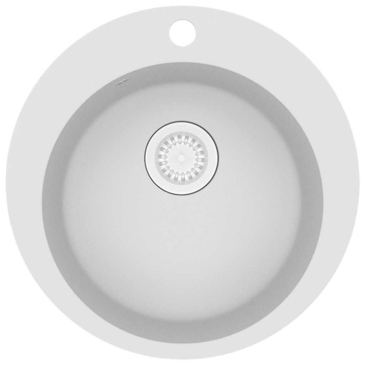 VIDAXL Evier de cuisine Granit Rond Blanc