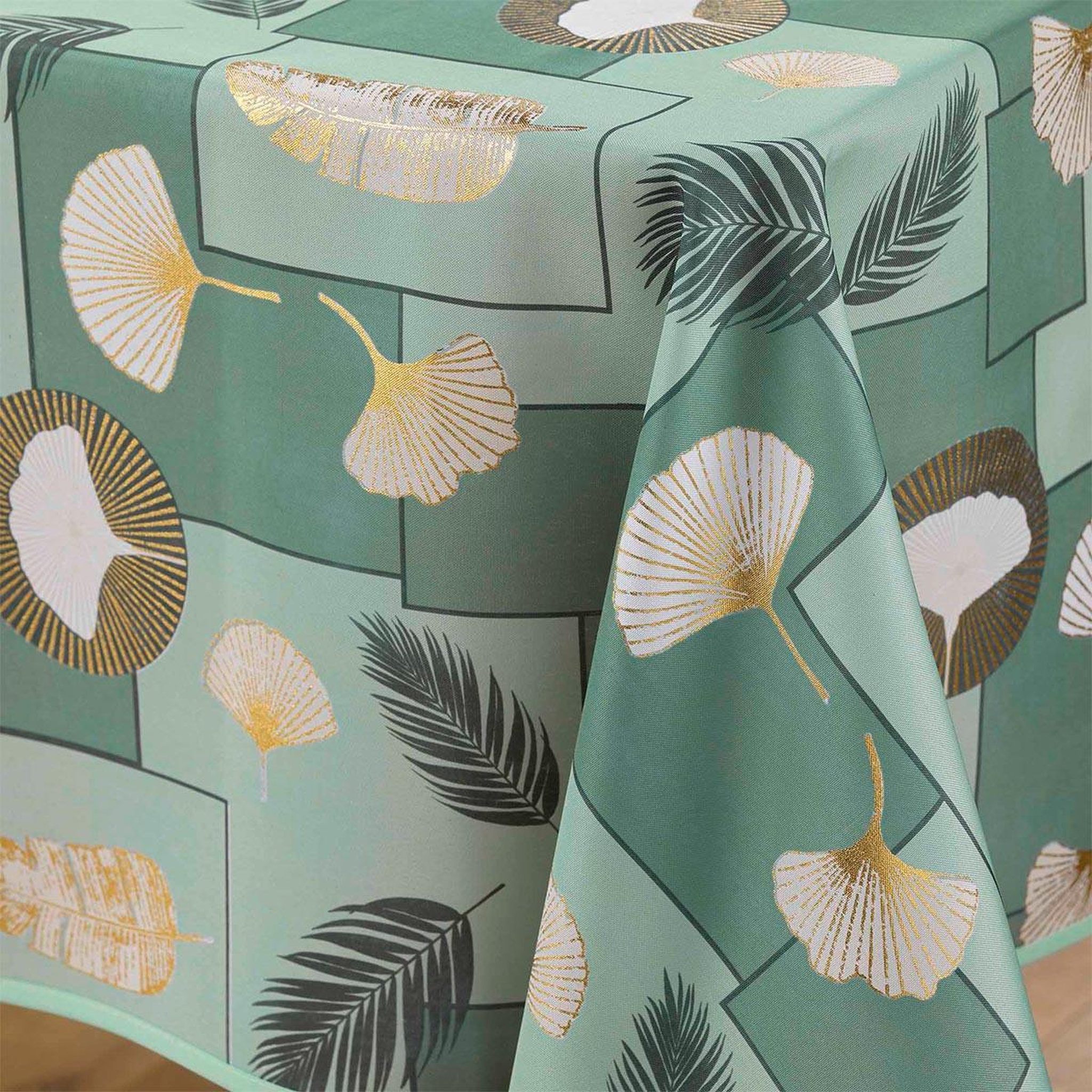 Voir la diapositive 3 : Douceur d'Intérieur Nappe antitache imprimé  natane  145x240cm sauge