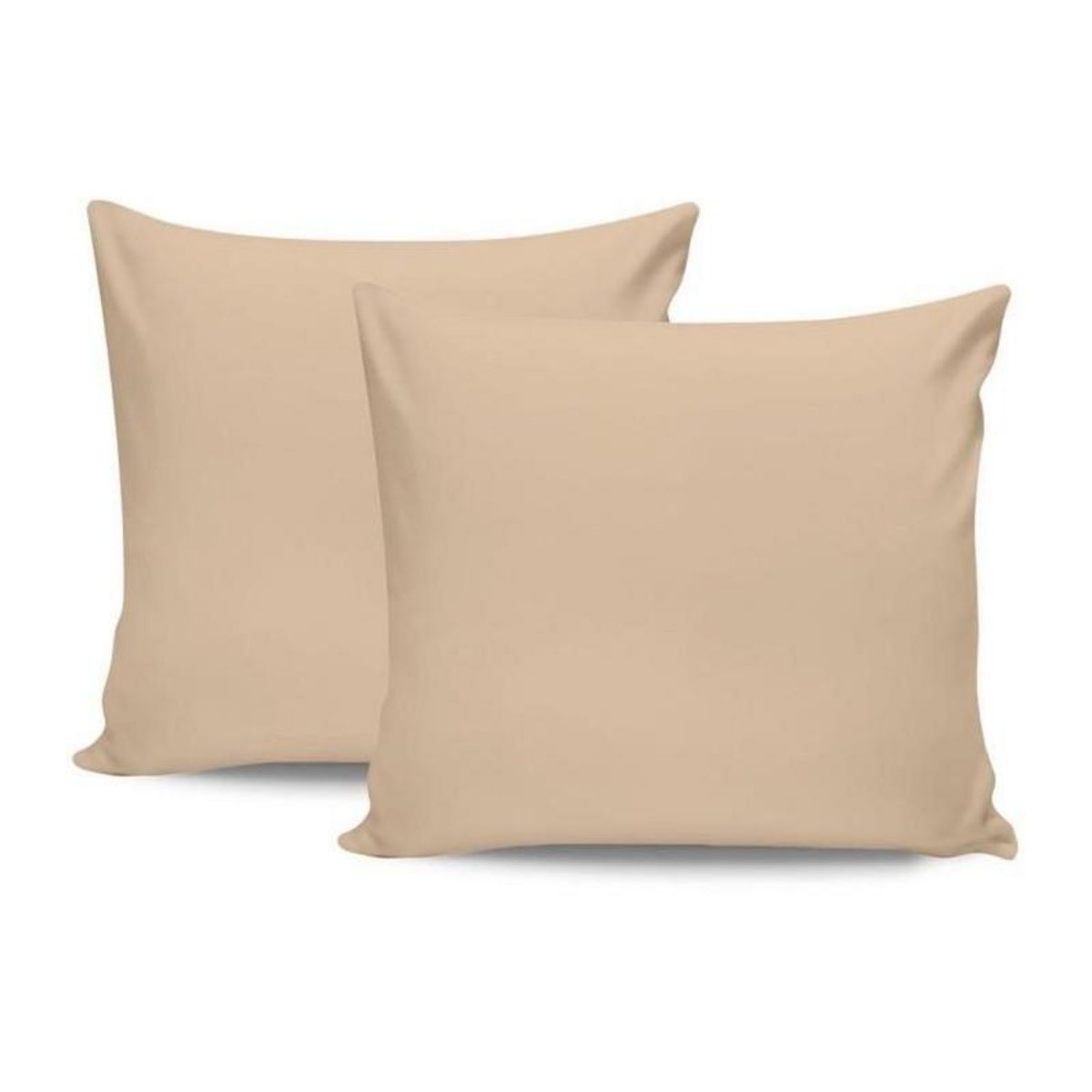 GENERIQUE Parure de lit - 1 housse de couette 220 x 240 cm + 2 taies d'oreiller 60 x 60 cm - Satiné 100% coton - Beige