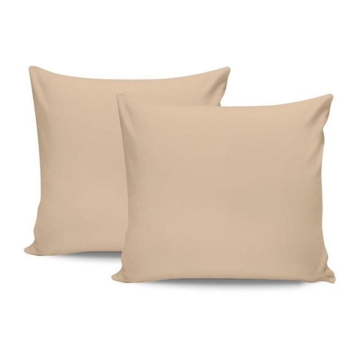 GENERIQUE Parure de lit - 1 housse de couette 220 x 240 cm + 2 taies d'oreiller 60 x 60 cm - Satiné 100% coton - Beige