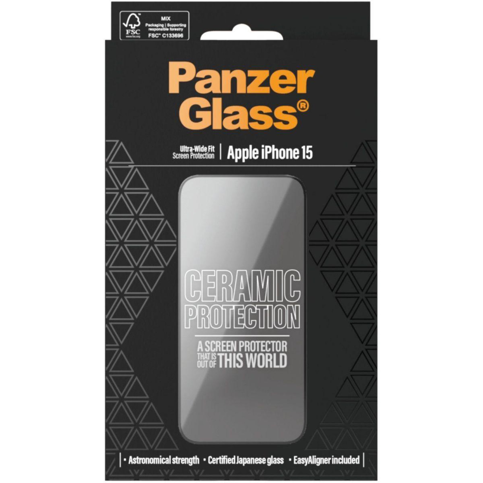 Voir la diapositive 3 : PANZERGLASS Protège écran iPhone 15 verre trempé Ceramic