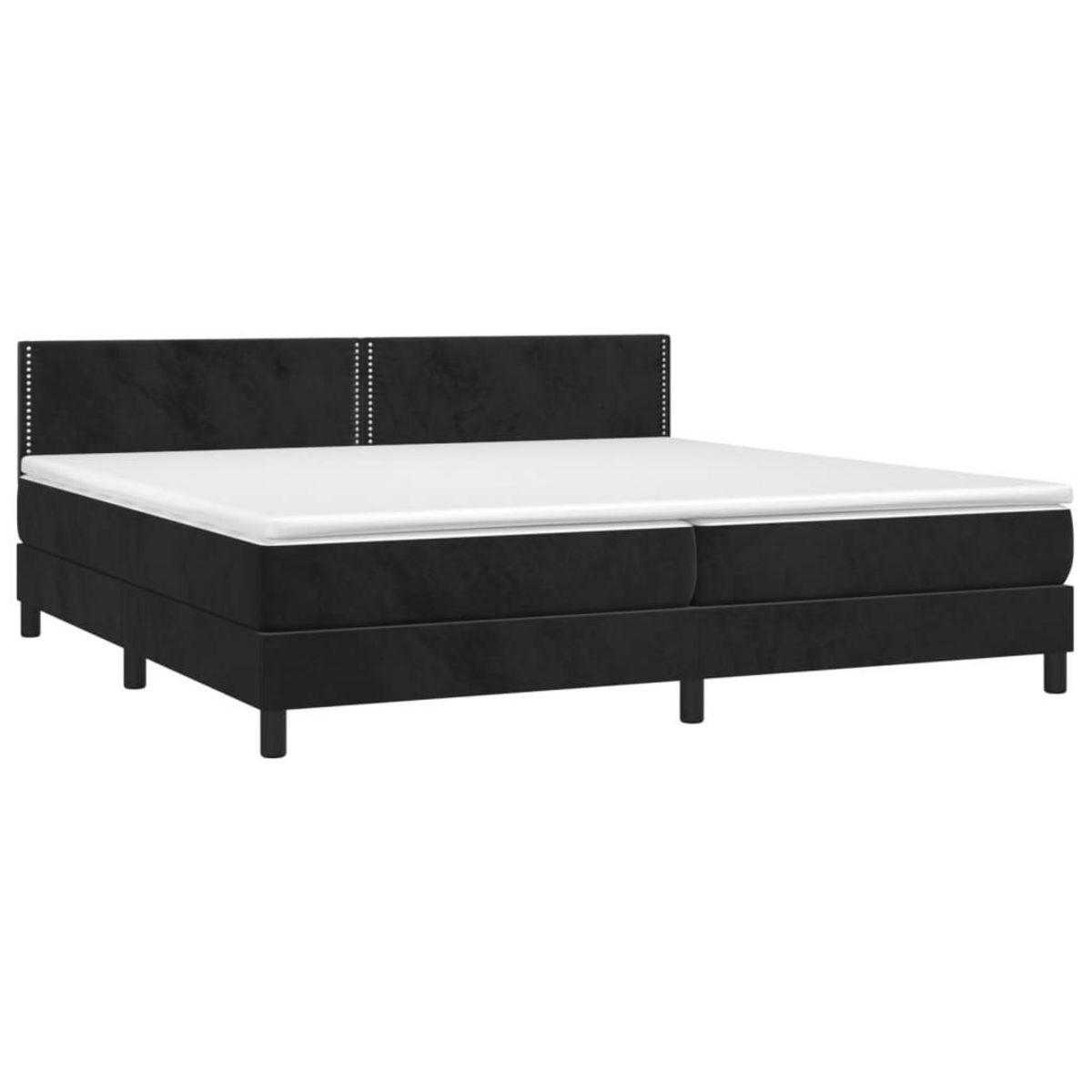 VIDAXL Sommier a lattes de lit avec matelas et LED Noir 200x200 cm