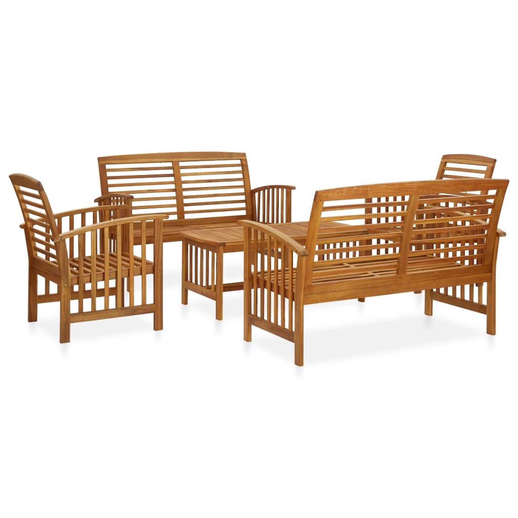 Voir la diapositive 1 : VIDAXL Salon de jardin 5 pcs Bois d'acacia solide