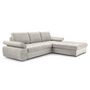 Voir la diapositive 2 : BEST MOBILIER Bianca - canapé d'angle droit 4 places convertible avec coffre en tissu texturé
