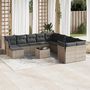 Voir la diapositive 1 : VIDAXL Salon de jardin avec coussins 12 pcs gris resine tressee