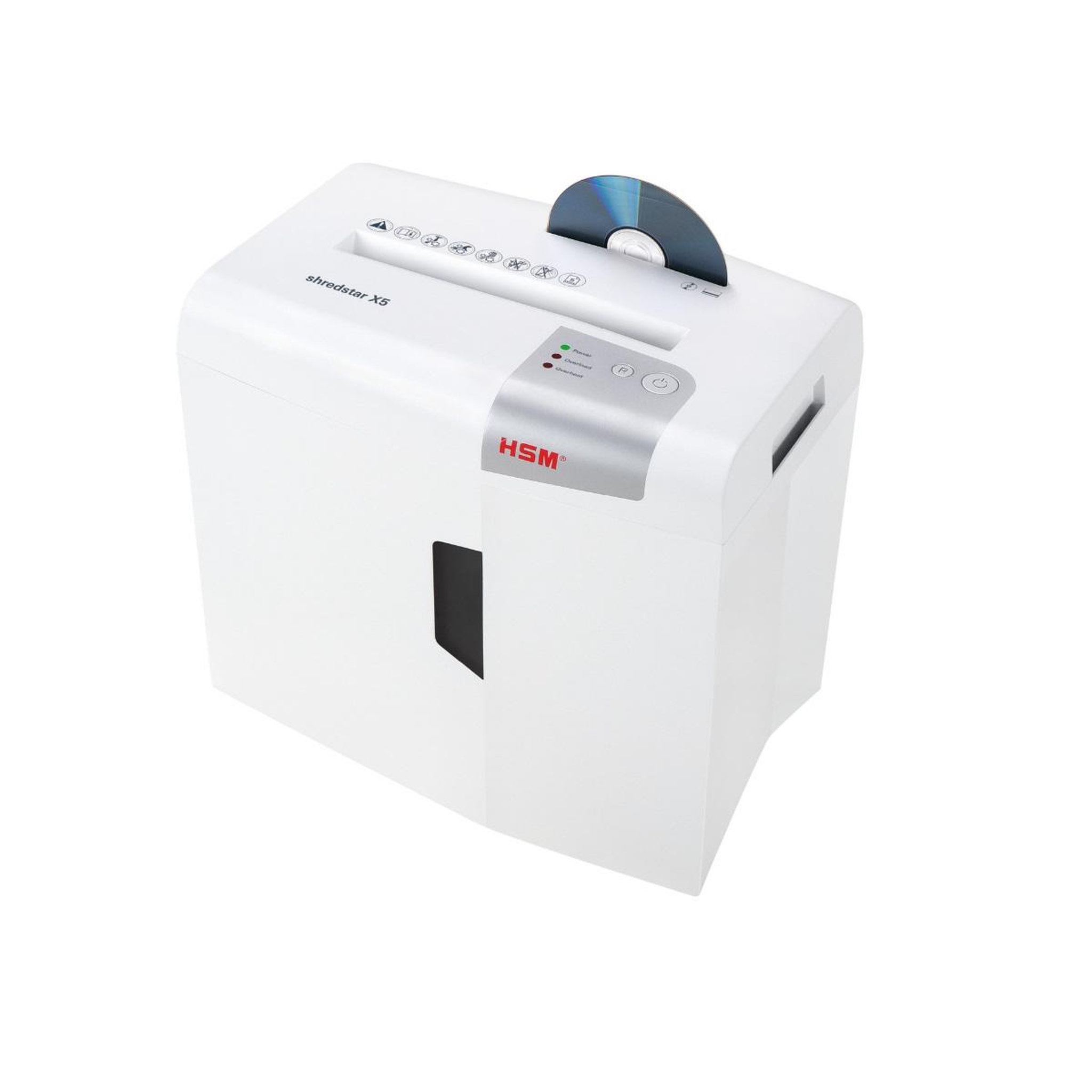 Voir la diapositive 4 : Hsm Destructeur de documents 5 feuilles coupes particules 4.5x30mm - 1043121
