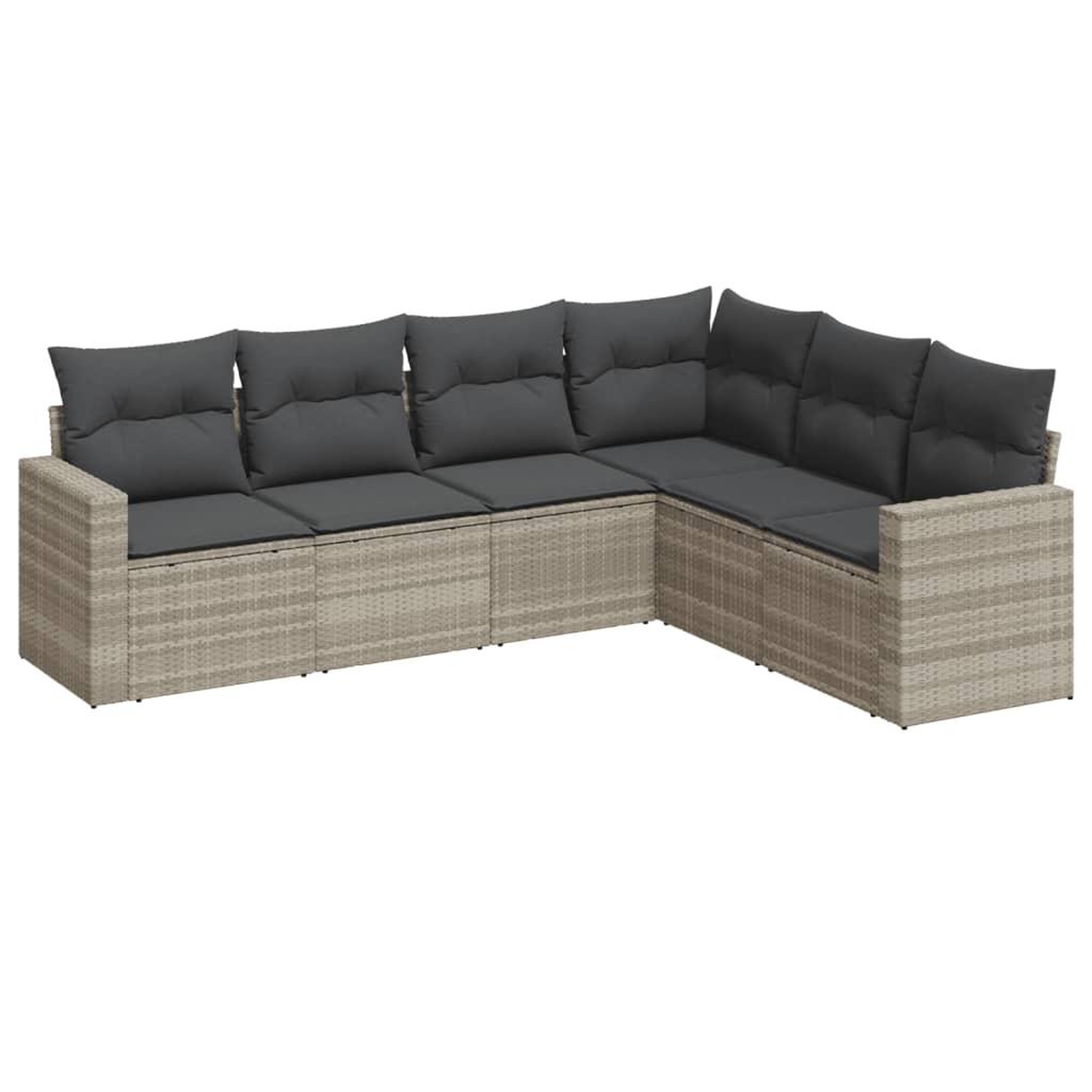 Voir la diapositive 2 : VIDAXL Salon de jardin 6 pcs avec coussins gris clair resine tressee