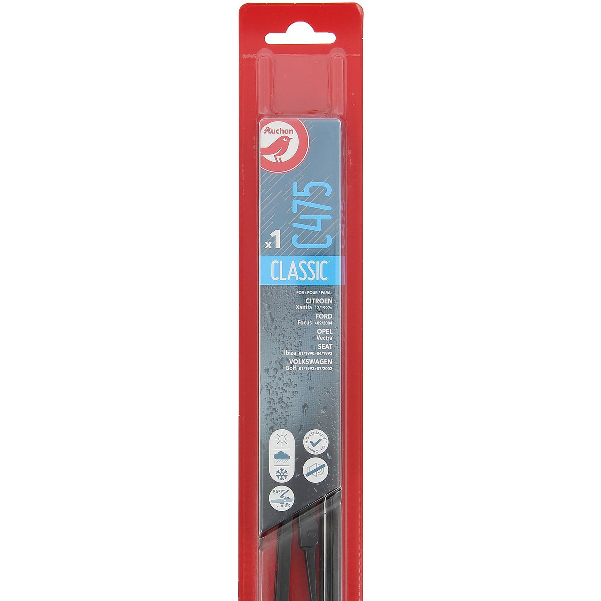 AUCHAN Balai d'essuie-glace C475 48cm pour CITROËN FORD OPEL SEAT VOLKSWAGEN