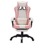 Voir la diapositive 4 : VIDAXL Fauteuil de jeux video avec LED RVB Rose et blanc Similicuir