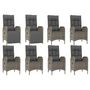 Voir la diapositive 4 : VIDAXL Ensemble a manger de jardin 9 pcs coussins gris resine tressee