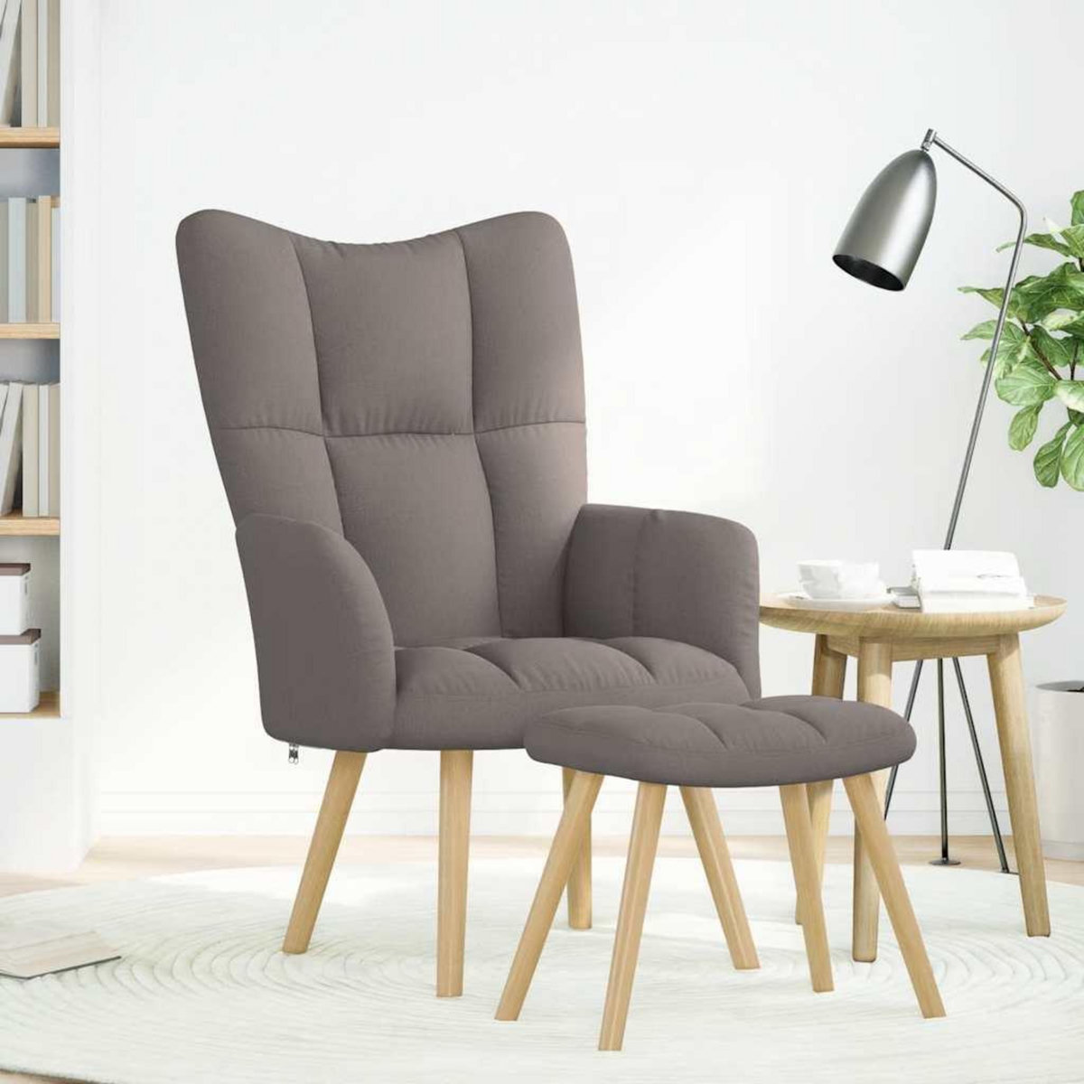 VIDAXL Chaise de relaxation avec repose-pied Taupe Tissu