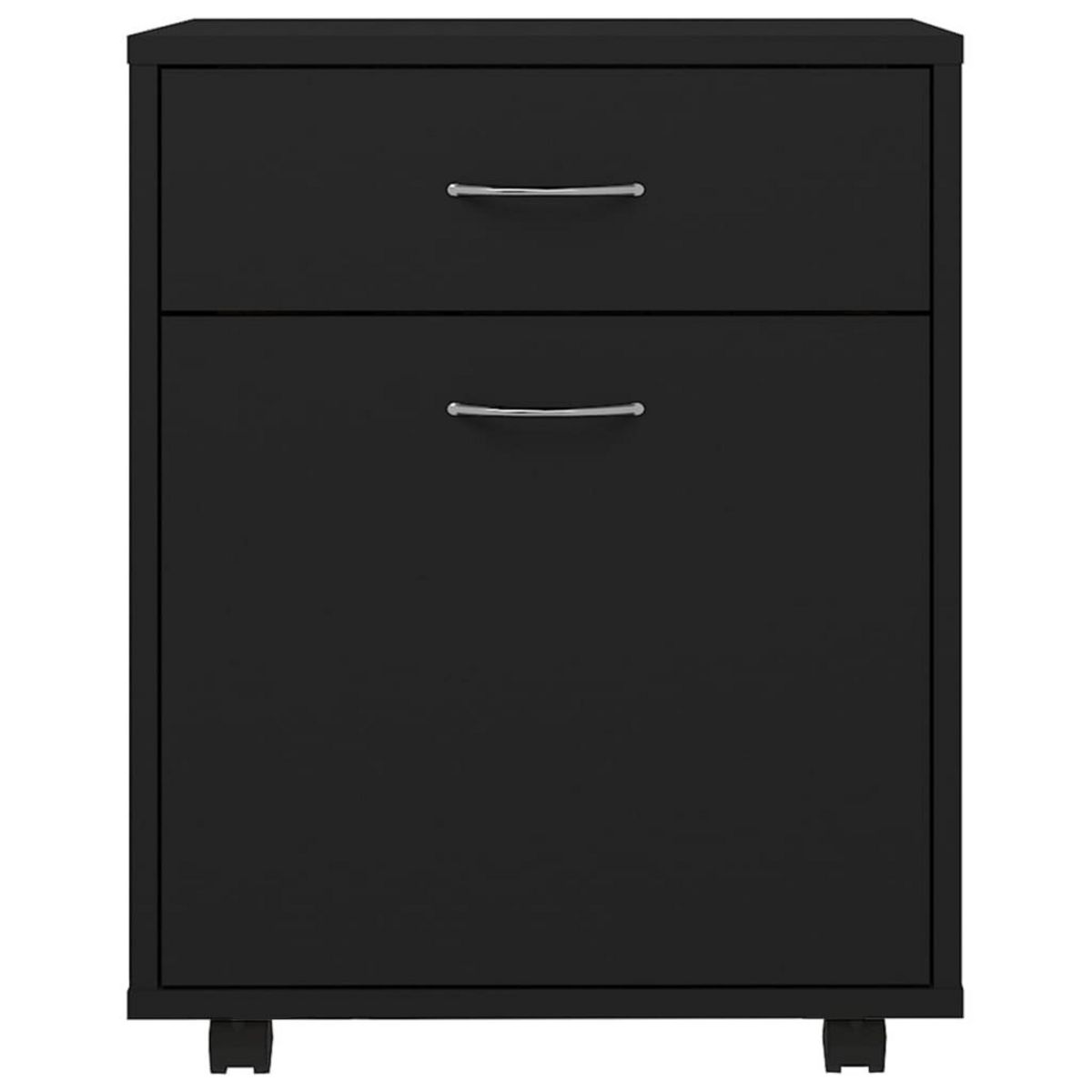 VIDAXL Armoire a roulettes Noir 45x38x54 cm Bois d'ingenierie