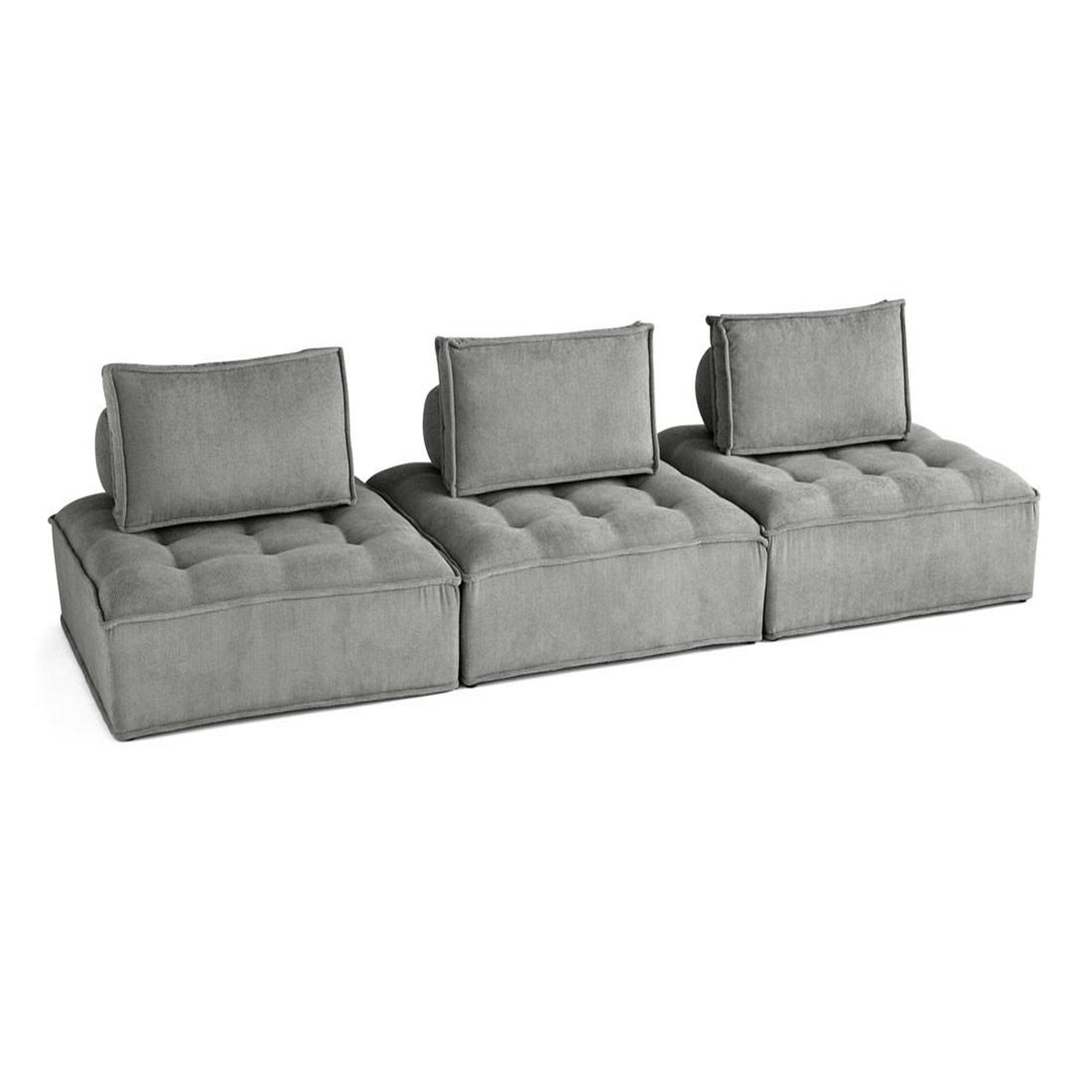 Voir la diapositive 2 : LISA DESIGN Marisol - canapé modulable droit 3 places - velours texturé