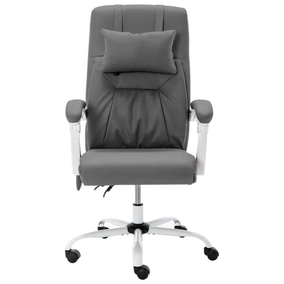 VIDAXL Chaise de bureau de massage Gris Similicuir