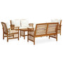 Voir la diapositive 1 : VIDAXL Salon de jardin 5 pcs avec coussins Bois d'acacia solide