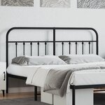 VIDAXL Tete de lit metal noir 180 cm