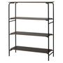 Voir la diapositive 1 : KB8 Etagère design 4 étages en MDF et Métal - Noir et Marron