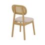 Voir la diapositive 5 : Rendez vous déco Lot de 2 chaises en bois clair, tissu beige et rotin synthétique - Maria