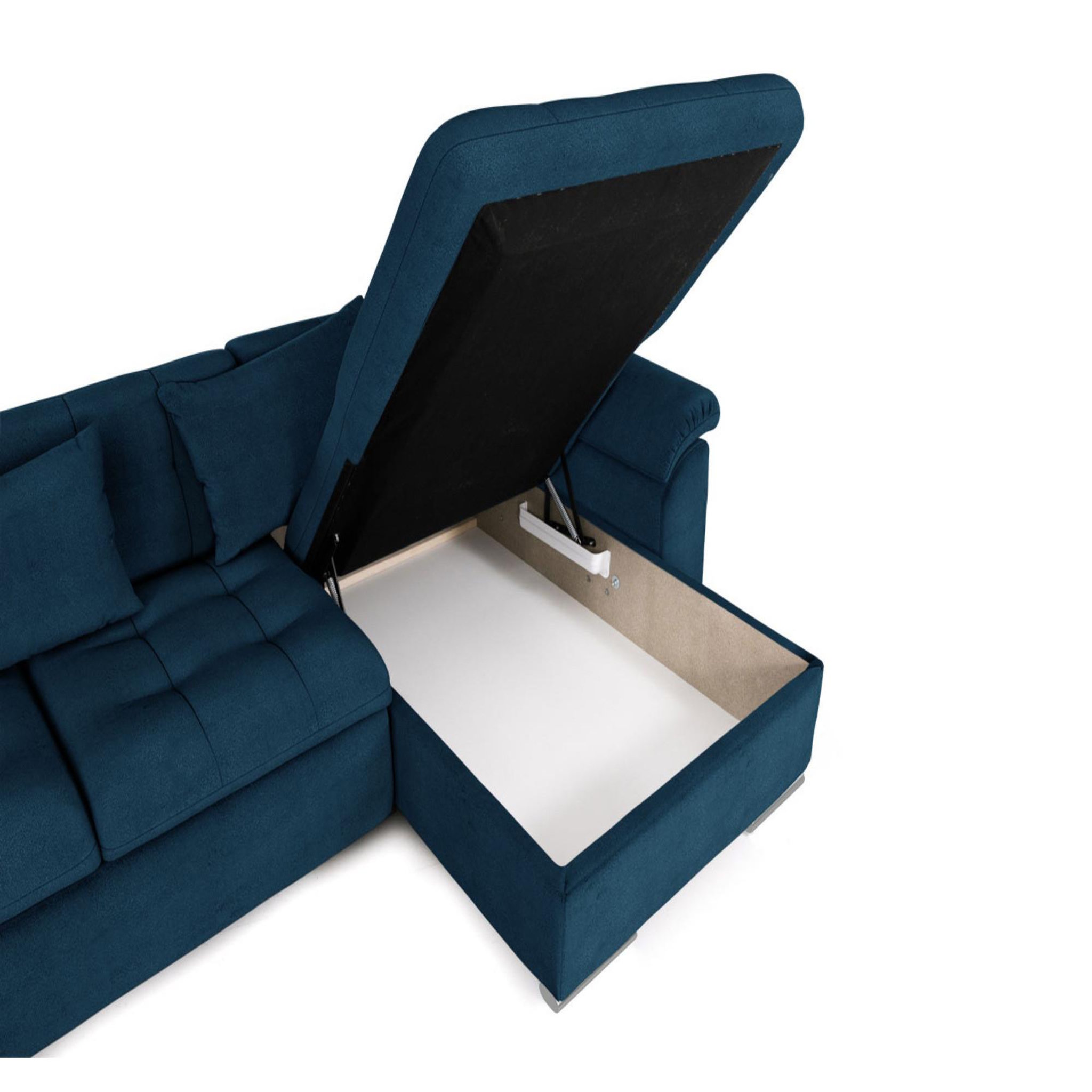 Voir la diapositive 4 : BEST MOBILIER Chuck - canapé panoramique xxl - convertible avec coffre - 7 places - gauche