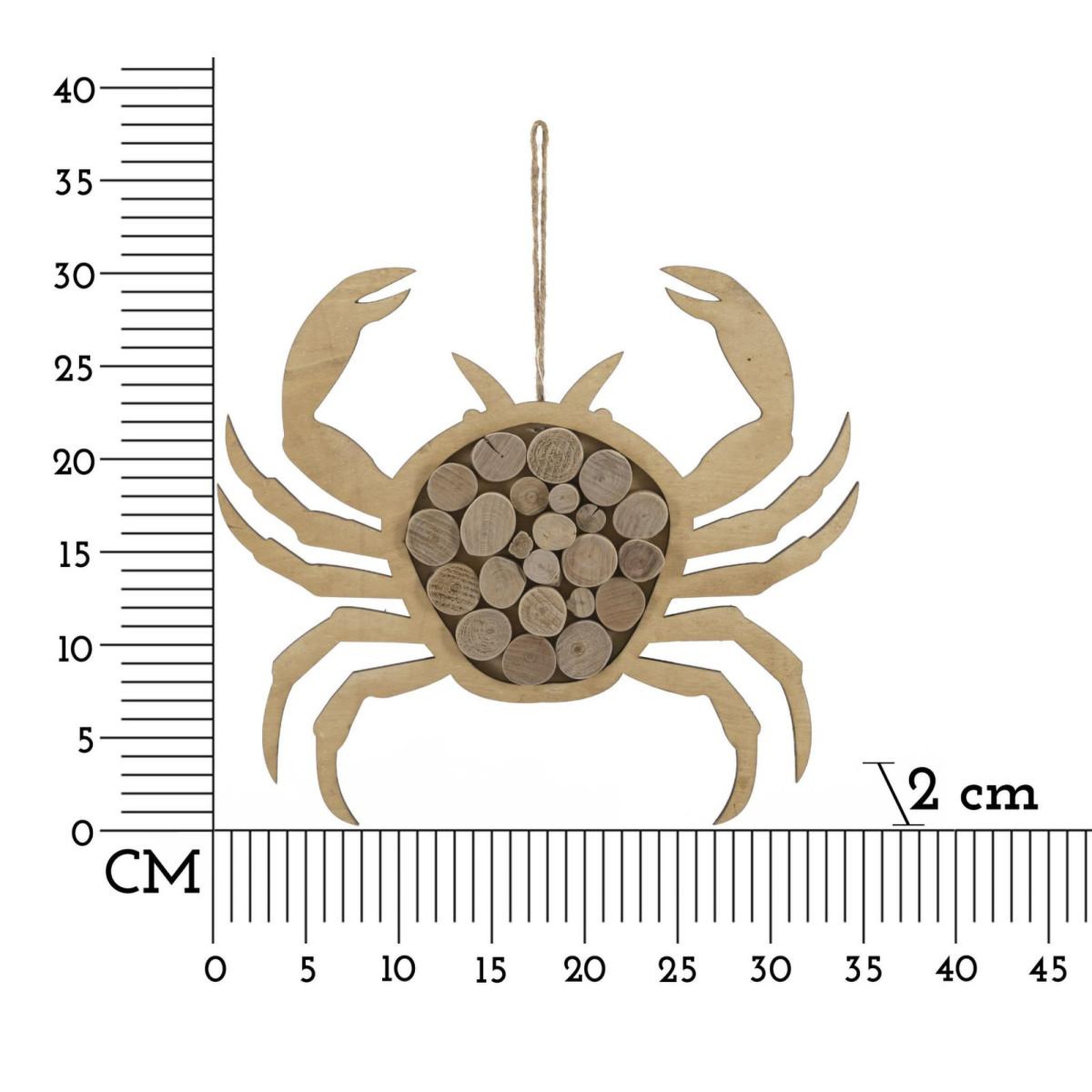Voir la diapositive 6 : Paris Prix Décoration murale en bois à suspendre  crabe  35cm naturel