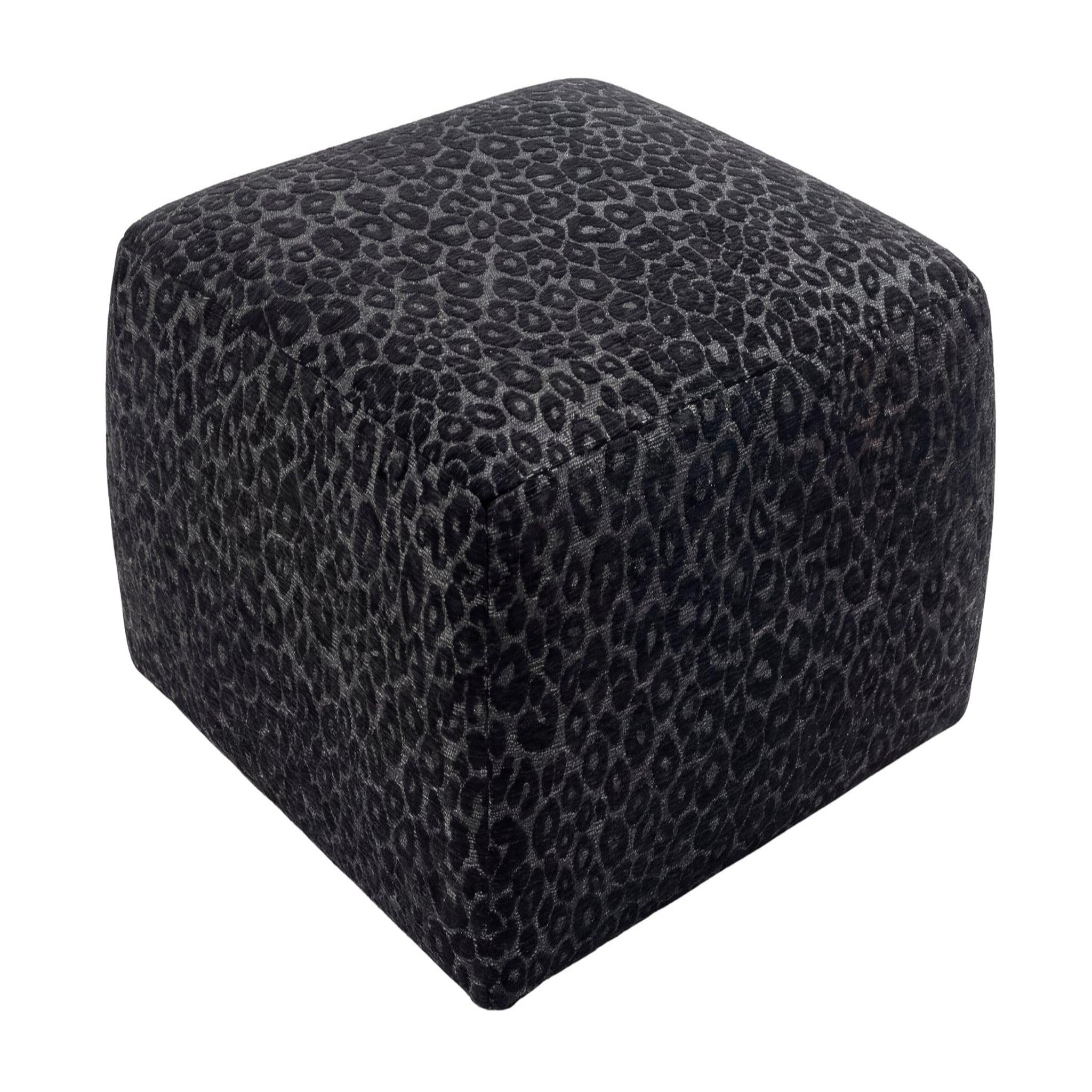 Voir la diapositive 6 : CASANOVA PARIS Elio - pouf en tissu imprimé animalier beige 74x74x41