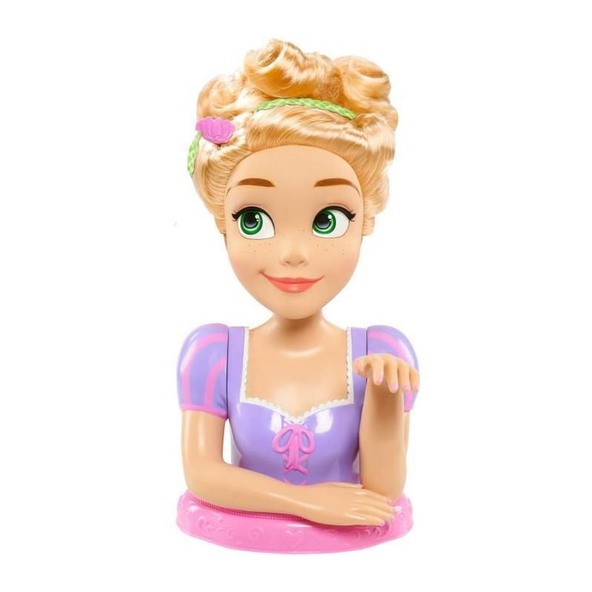 Voir la diapositive 4 : GENERIQUE Tete a coiffer - DISNEY PRINCESSES - Tete a Coiffer Raiponce Deluxe - 12 accessoires, faux flacon de vernis, guide coiffure