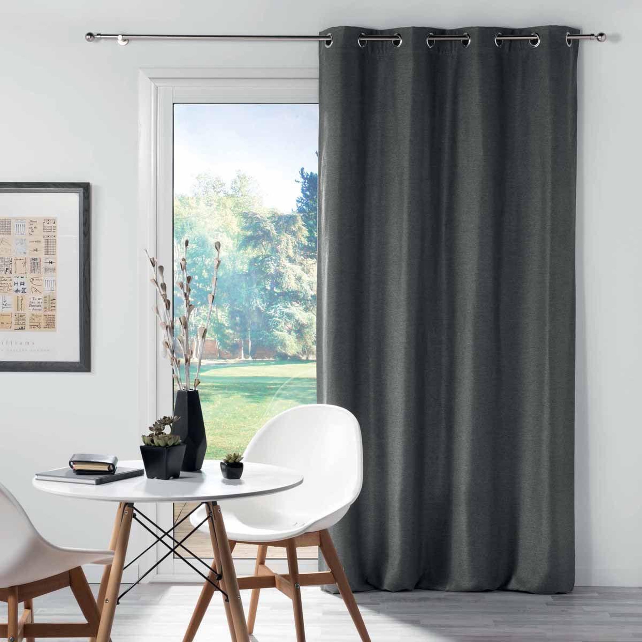 Voir la diapositive 3 : Douceur d'Intérieur Rideau occultant  chinea  135x240cm anthracite