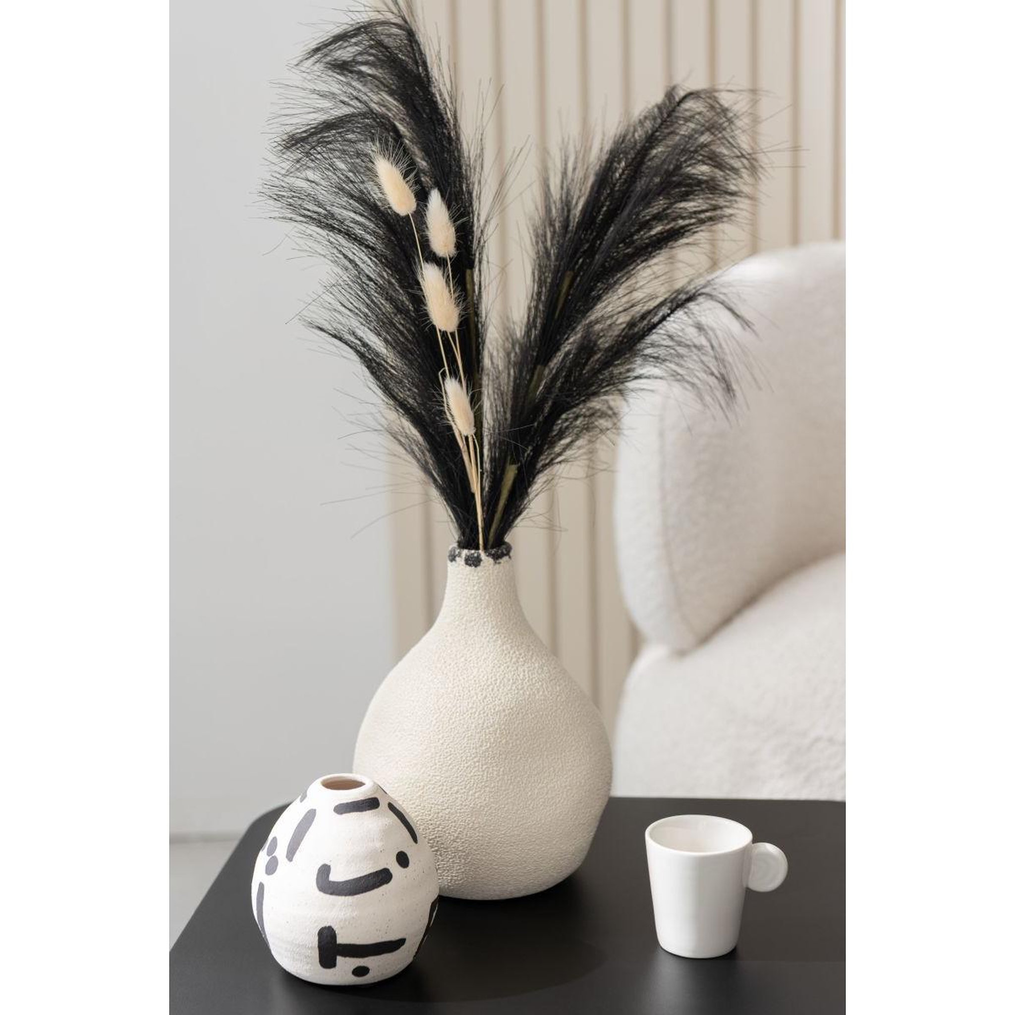 Voir la diapositive 3 : J-LINE Vase Poire en Grès  Bay  20cm Blanc