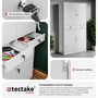 Voir la diapositive 5 : tectake Armoire de classement en métal en acier lâqué époxy gris clair