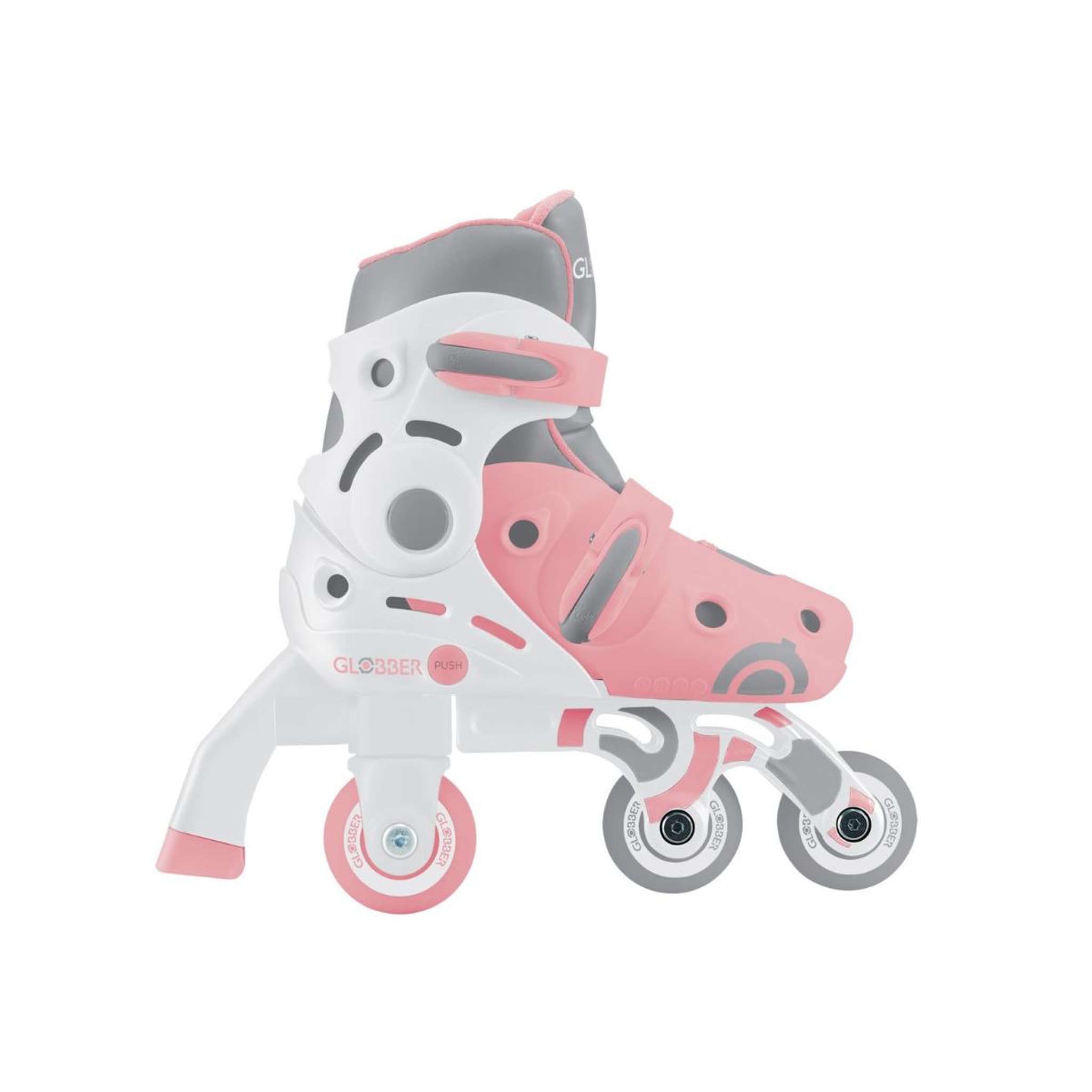 Globber Patins à Roulettes 2 en 1 - T. 26-29 - Rose Pastel
